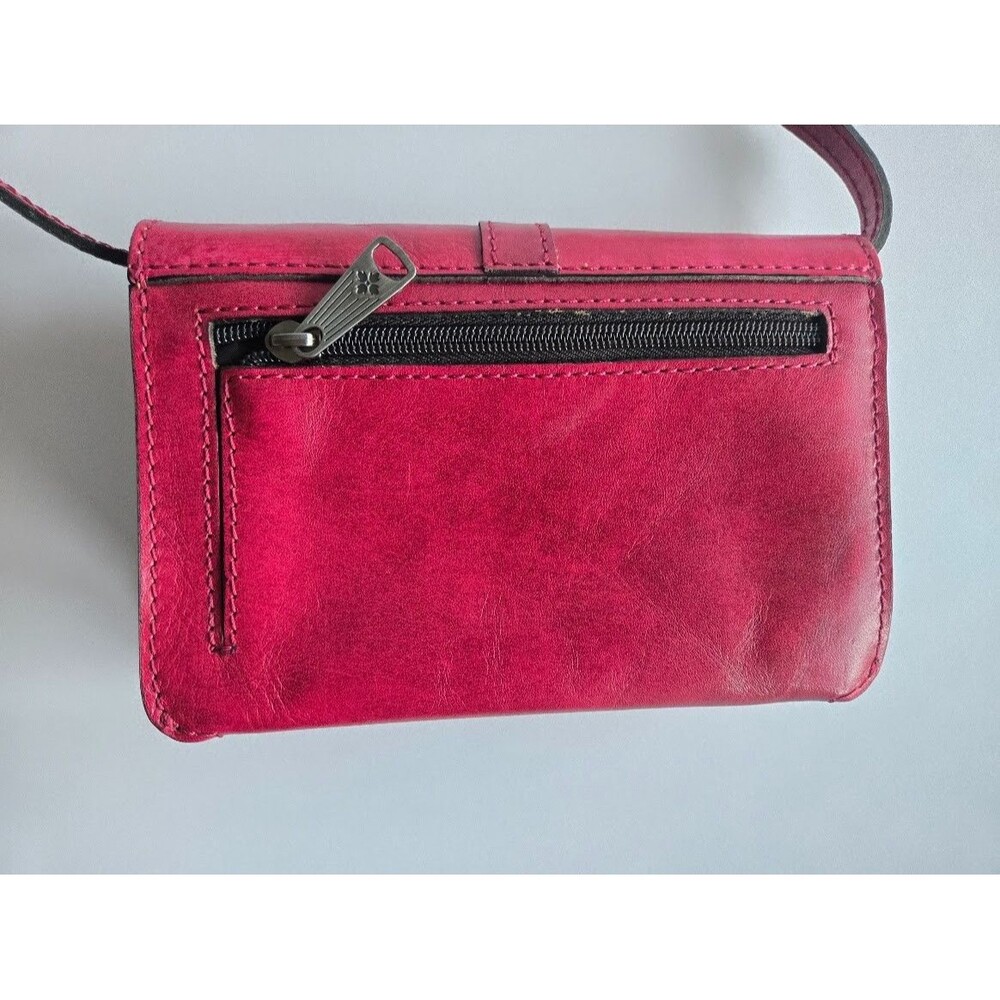 Patricia Nash Leather Crossbody Bag - Mini - Embossed Flower- Fushia Hot Pink - Picture 2 of 5